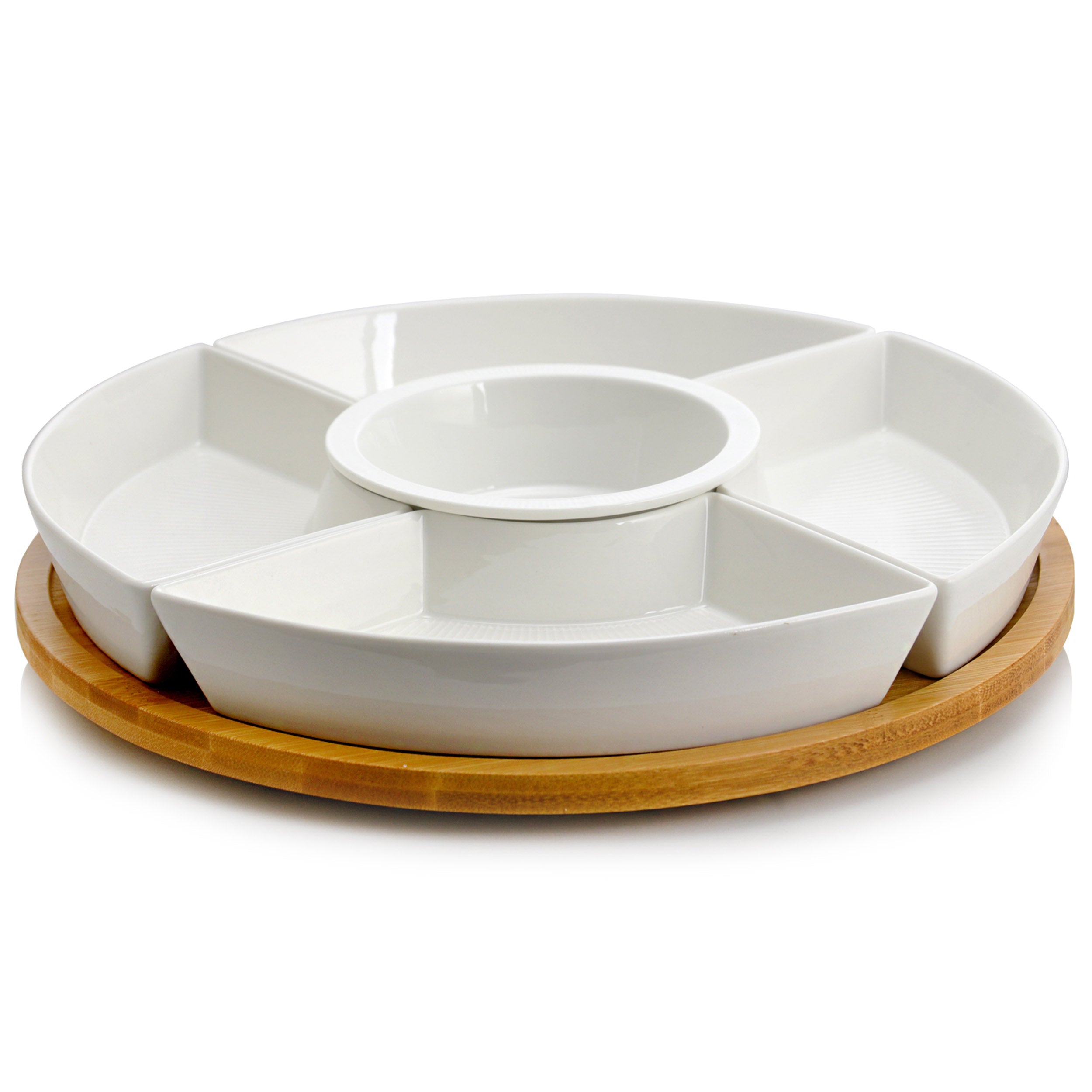 Elama Signature 12 1/4 Inch 6Piece Lazy Susan Appetizer and Condiment