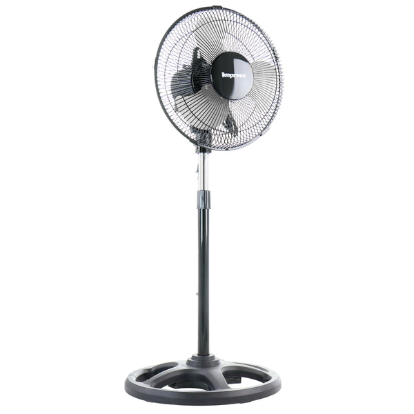 Impress  Mighty Mite 10 Inch 3 Speed High Velocity Standing Fan in Black
